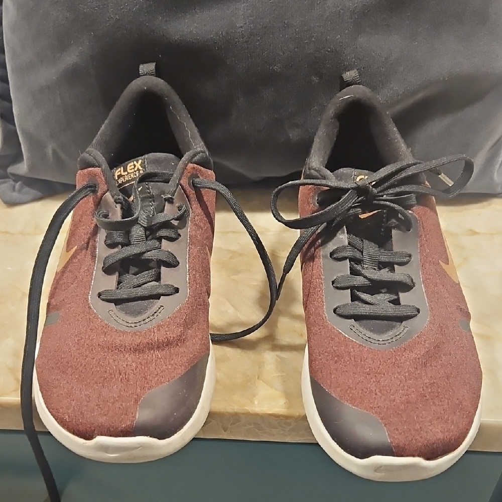 Nike Black and Burgundy Sneakers